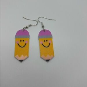 Smiley Pencil Earrings for Kids 5/$25